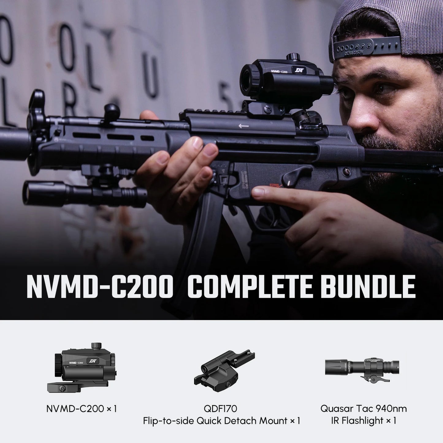 DNT NVMD-C200 Night Vision Multi-Purpose Device - Red Dot Magnifier, Standalone Scope, Clip-On, Action Camera