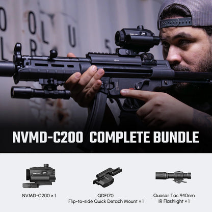 DNT NVMD-C200 Night Vision Multi-Purpose Device - Red Dot Magnifier, Standalone Scope, Clip-On, Action Camera
