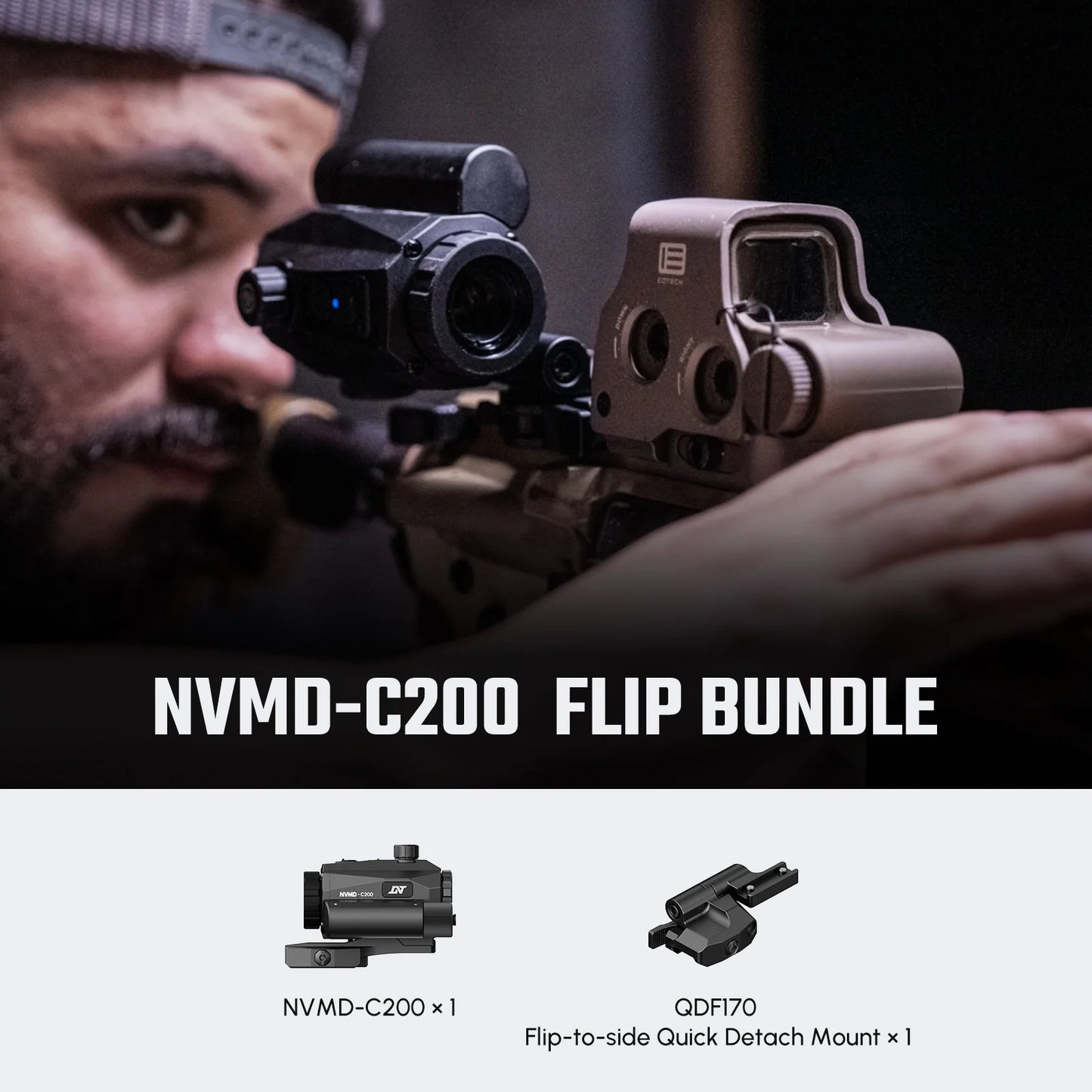 DNT NVMD-C200 Night Vision Multi-Purpose Device - Red Dot Magnifier, Standalone Scope, Clip-On, Action Camera