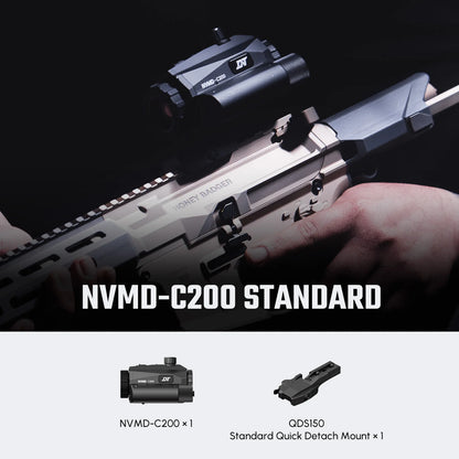 DNT NVMD-C200 Night Vision Multi-Purpose Device - Red Dot Magnifier, Standalone Scope, Clip-On, Action Camera